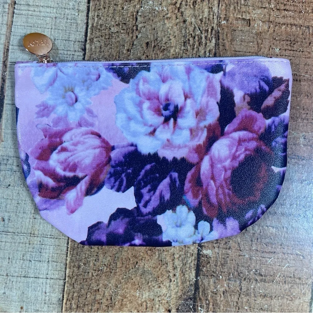 Ipsy Floral Check Makeup Cosmetic Bag Bundle Lilac Pastel Clueless Feminine
